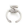 Brass Letter Open Cuff Rings for Women RJEW-G313-01Z-P-3
