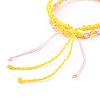 2Pcs 2 Colors Peach Blossom Braided Cord Bracelet BJEW-JB07610-01-5