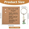 4 Styles Round Natural Mixed Stone Keychains KEYC-YW0001-33-3