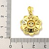 Rack Plating Brass Micro Pave Cubic Zirconia Pendants KK-C074-33G-3