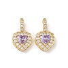 Brass Micro Pave Cubic Zirconia Pendants KK-Z139-05G-2