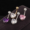 Brass Cubic Zirconia Belly Rings WGBA42D-01-1