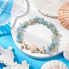 Natural Amazonite & Synthetic Turquoise Beaded Stretch Bracelets for Women BJEW-JB10750-02-2