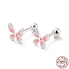 Butterfly 925 Sterling Silver Stud Earrings for Girl Women EJEW-I259-05S-4