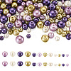 Cheriswelry 12 Strands 12 Styles Baking Painted Pearlized Glass Pearl Round Bead Strands HY-CW0001-03B-11