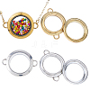 4Pcs 2 Colors Stainless Steel Floating Locket Links Connector Charms STAS-HS0001-40B-1