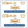 24Pcs 6 Styles Brass Fold Over Clasps FIND-PH0021-50-2