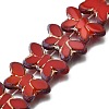 Picasso Baking Paint & Golden Metal Enlaced Glass Beads Strands GL-CBA98F0-02B-1