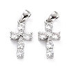 Brass Micro Pave Cubic Zirconia Pendants ZIRC-P089-21P-2