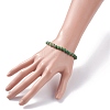 Natural Emerald Quartz Round Beaded Stretch Bracelet BJEW-JB07656-3