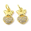 Rack Plating Brass Micro Pave Cubic Zirconia Charms KK-D036-14G-2