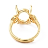 Rack Plating Oval Brass Micro Pave Cubic Zirconia Adjustable Ring Components KK-Q819-04G-3