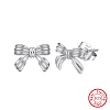 925 Sterling Silver Bowknot Stud Earrings STER-P065-10P-1