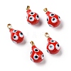 Handmade Evil Eye Lampwork Pendants LAMP-F026-04G-2