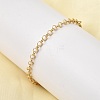 Brass Link Chain Bracelet for Women BJEW-A065-08G-3
