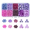 DIY Flat Round & Heart Acrylic & Glass Seed Beads Jewelry Making Findings Kits DIY-FS0006-43D-1