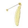 Alloy Feather Pendant Bookmarks AJEW-R101-01G-3