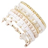 8Pcs 8 Styles Natural & Synthetic Gemstone & Glass & Handmade Polymer Clay & Acrylic Beads Stretch Bracelet Sets BJEW-JB12096-5