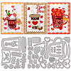 Valentine's Day Theme Coffee Carbon Steel Cutting Dies Stencils DIY-WH0309-1510-1