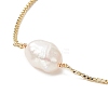 Oval Natural Pearl Beaded Slider Bracelet X-BJEW-JB09315-02-4