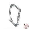 Rhodium Plated 925 Sterling Silver Micro Pave Cubic Zirconia Finger Ring for Women RJEW-F150-15B-01P-3