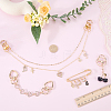 Alloy with Resin Cherry Keychains & Alloy Enamel with Iron Musical Note Brooch & Alloy Rhinestone Heart Charm Purse Chains & Alloy Rhinestone Heart Link Purse Strap Extenders SJEW-AR00001-3