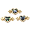 Rack Plating Brass Micro Pave Clear Cubic Zirconia Heart Links KK-K385-106G-2