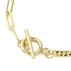 Brass Heart Charm Bracelets BJEW-JB13612-5