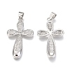 Brass Micro Pave Clear Cubic Zirconia Pendants ZIRC-O038-09P-2