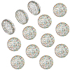 50Pcs Flat Round Glitter Powder Transparent Acrylic Loose Leaf Ring Round Binder Discs DIY-CP0012-15-1