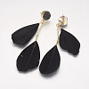 Drake Feather Dangle Stud Earrings EJEW-I212-C-G-3