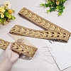 4.8M Iron on/Sew on Ethnic Style Embroidery Leaf Polyester Hollow Lace Ribbons OCOR-WH0070-96-3