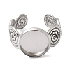 Spiral 304 Stainless Steel Cuff Ring Components STAS-P454-02C-P-2