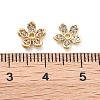 Rack Plating Flower Brass Micro Pave Clear Cubic Zirconia Bead Caps KK-H449-65G-04-NR-3