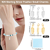 6Pcs 2 Colors 925 Sterling Silver Pendants STER-BBC0009-73-2