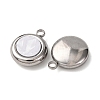 304 Stainless Steel Resin Pendants STAS-P406-15C-P-2