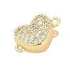 Brass Micro Pave Clear Cubic Zirconia Box Clasps KK-P291-44G-1