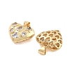 Brass Pave Clear Cubic Zirconia Pendants KK-U009-05C-G-2