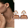 2Pcs K9 Glass Triangle with Trapezoid Dangle Stud Earrings EJEW-LP0004-61-1