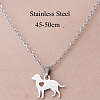 Non-Tarnish 201 Stainless Steel Dog with Heart Pendant Necklace NJEW-OY001-42-3