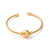 Ion Plating(IP) 304 Stainless Steel Round Beaded Cuff Bangles BJEW-P310-03G-1