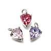 Heart Brass with Glass Charms KK-G525-07P-1