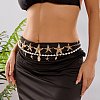 Zinc Alloy Starfish Link Imitation Pearl Beaded Double Layer Waist Chains for Women WGE4E14-01-6
