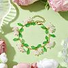 Flower Glass & Acrylic Charm Bracelets BJEW-JB10443-04-2