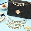 4Pcs 4 Styles Alloy Rhinestone with Acrylic Pearl Bead Charm Cable Chain Bag Decorative Chains HJEW-FS00060-03-5