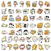 100Pcs PVC Self-Adhesive Stickers of Freehand Painting Cat PW-WG6201B-02-1