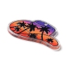 Printed Transparent Hawaii Theme Acrylic Pendants OACR-S045-02C-2