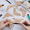 8Pcs 2 Styles Carved Wooden Corner Decoration WOOD-FH0002-28-4