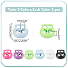 WADORN 12Pcs 6 Colors Plastic & Iron Cord Locks FIND-WR0011-33-2