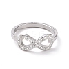 Crystal Rhinestone Infinity Finger Ring RJEW-D120-01P-2